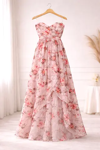 Floral Strapless Maxi Dress