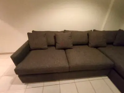 Crate and barrel chocolate Brown lshape sofa