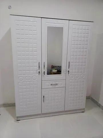 Modern White Wardrobe with Mirror
