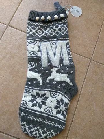 Christmas stocking - great gift -  with initial M - NEW