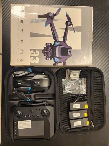 M33 Foldable Drone with Large Screen Controller + 3 Batteries (NEW)