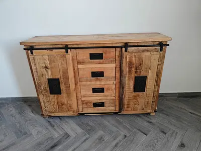 Industrial Look Sideboard with 4 Drawers and 2 Cabinets