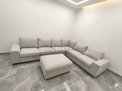 Ikea vimle beige color corner sofa with ottoman