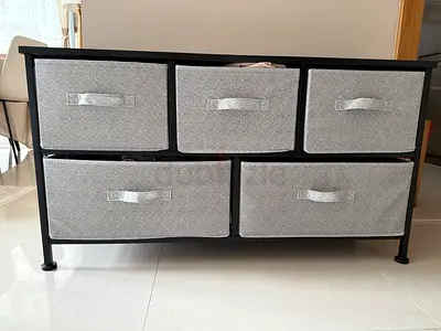 Modern Storage Bench with Fabric Drawers – Stylish  Functional (102cm)