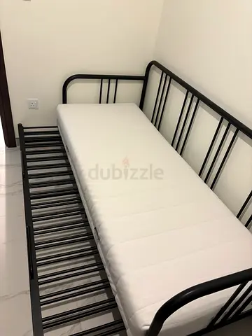 IKEA Fyresdal Black Bed Frame with mattress es for Sale