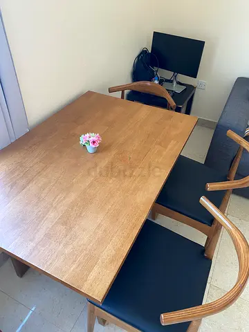 Wooden Dining Table with Chairs