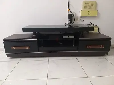 Glass top wooden TV unit