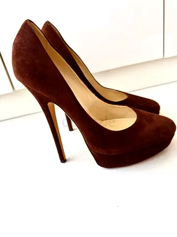 Jimmy Choo Brown Suede Heels Authentic