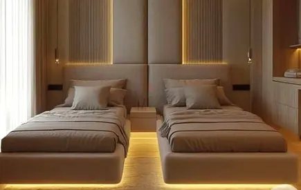 Beige colour  90x200 king size bed