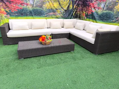 Premium Quality Outdoor 6 Seater Rattan Garden Sofa Set