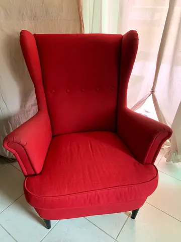 IKEA STRANDMON armchair red