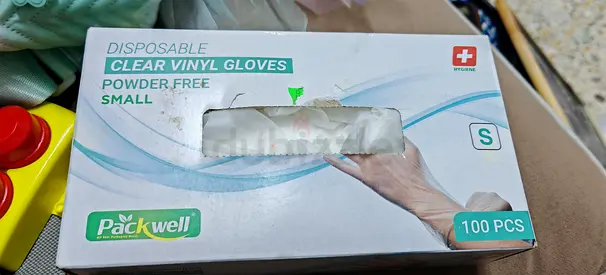 Packwell Disposable Clear Vinyl Gloves - Small, 100 pcs