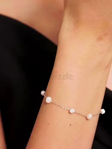 925 Sterling Silver Bracelet Alternating Pearl