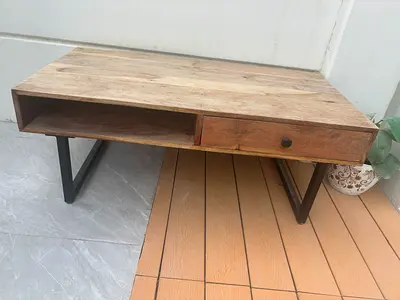 Rustic Wooden Console Table with Drawer. Width 117 cm / lengh 95 cm
