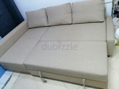 Spacious Beige L-shaped Sofa