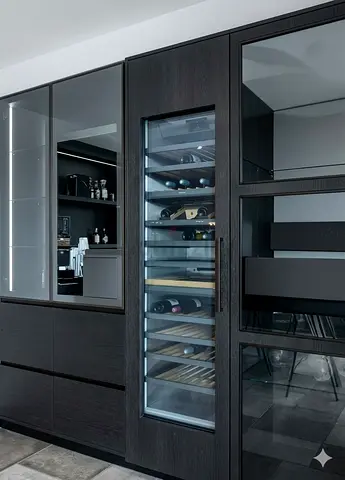 GAGGENAU series 400 3 zone wine fridge built-in fully-integrated touch control 60cm