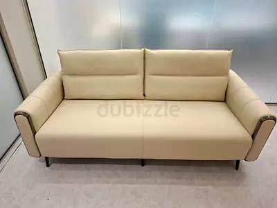 Cream Leather Sofa