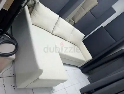 Stylish L-Shaped Sofa-bed in Light Fabric