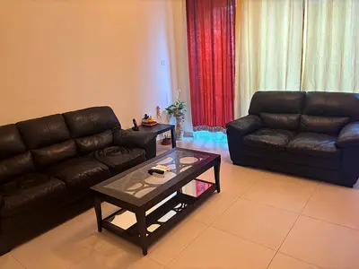 Stylish Black leather 5 seater Sofa Set with Recliner Chair , Centre table
