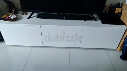 Modern White TV Console Table