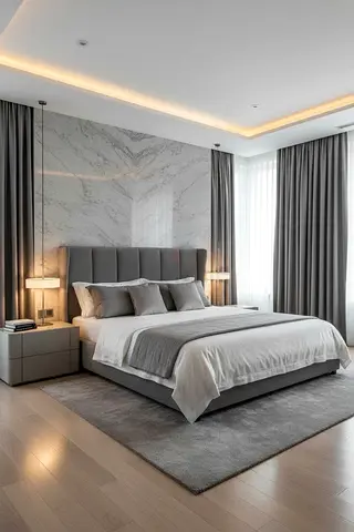 Modern Grey king size bed