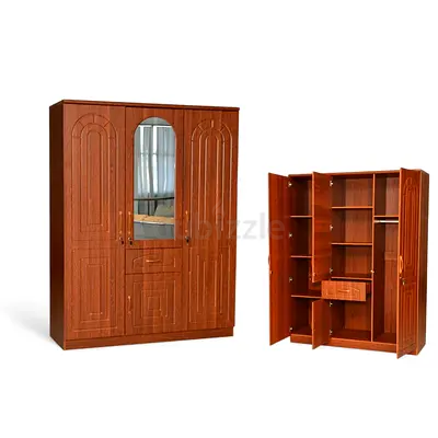 Elegant Wooden Wardrobe with Mirror