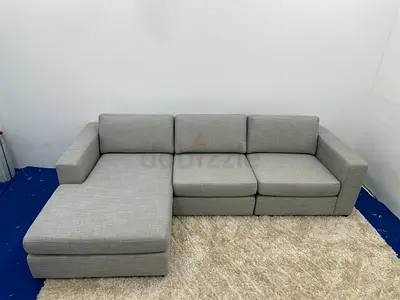 Home centre grey color lshape sofa