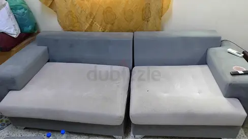 Comfortable Gray Sofa and wooden bed for Sale
