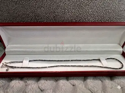 Japan Black Diamond Necklace in 18k White Gold