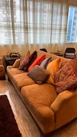 Elegant Sofa with Colorful Cushions