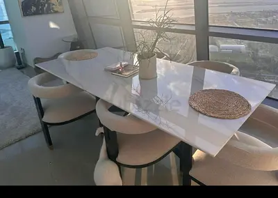 Marble dining table 6 chairs