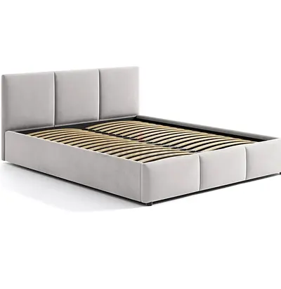 Modern Upholstered Bed Frame with Slatted Base