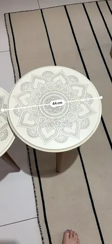 Hand carved Round Side Tables