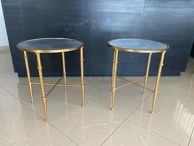 Zara gold mirror side table x 2
