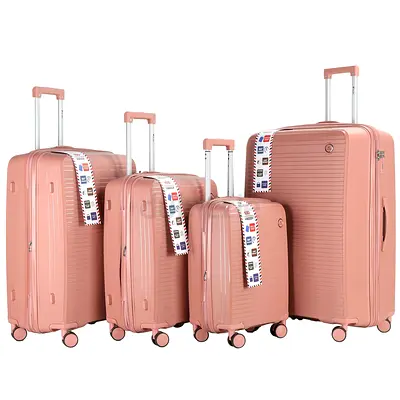 Set of 4 Stylish Pink Luggage