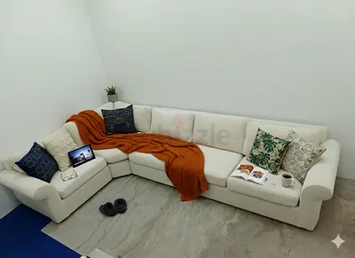 Pottery barn beige color corner sofa