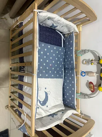 Wooden Crib with matress