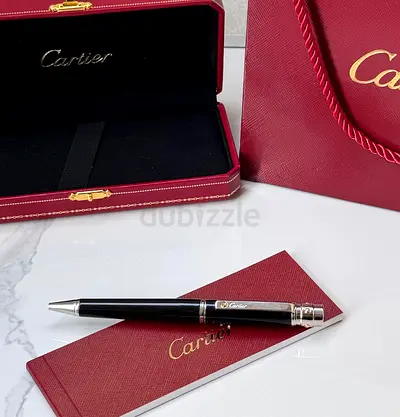 Cartier Black Ballpoint Pen with Case and Bag
