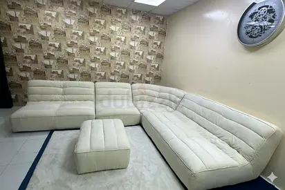 Marina Homes luxury beige color corner sofa with ottoman