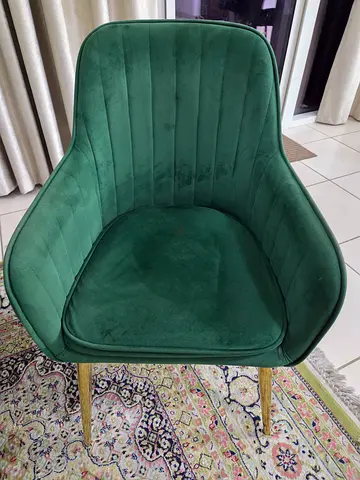 Green velvet chairs 2 pcs