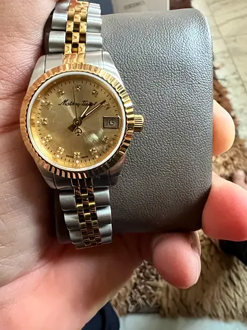 Mathey Tissot Womens Gold and Stainless Steel Watch