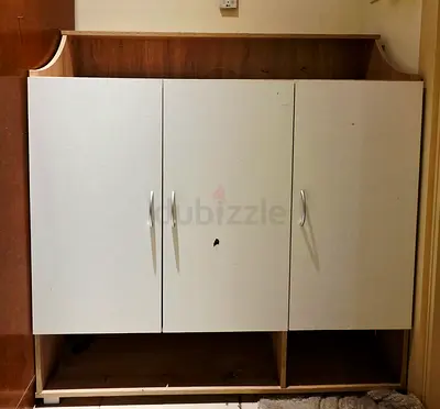 Modern White Three-Door Shoe Rack Cabinet