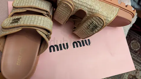 Miu Miu Stylish Slides with Original Packaging