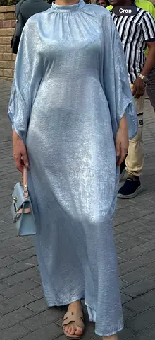 Elegant Blue Abaya Dress Freesize