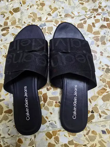 Calvin Klein Black Slide Sandals
