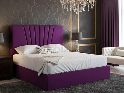 Stylish Purple Brand New Queen size bed with medical mattress good quality Queen bed