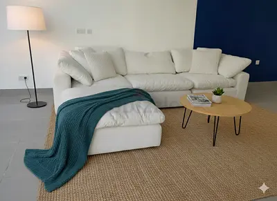 Super comfy marina home feather 🪶 filled modular sofa with ottoman
