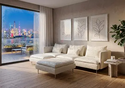 Premium quality 3-seater sofa with matching oversized ottoman. Comfortable seating with durable fabr