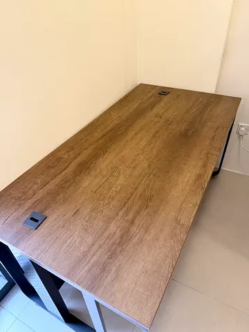 Wooden Study Table with Built-in Power Outlets