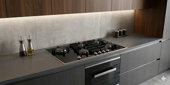 MIELE Modern Gass 5 burner cooktop  built-in integrated 90cm
